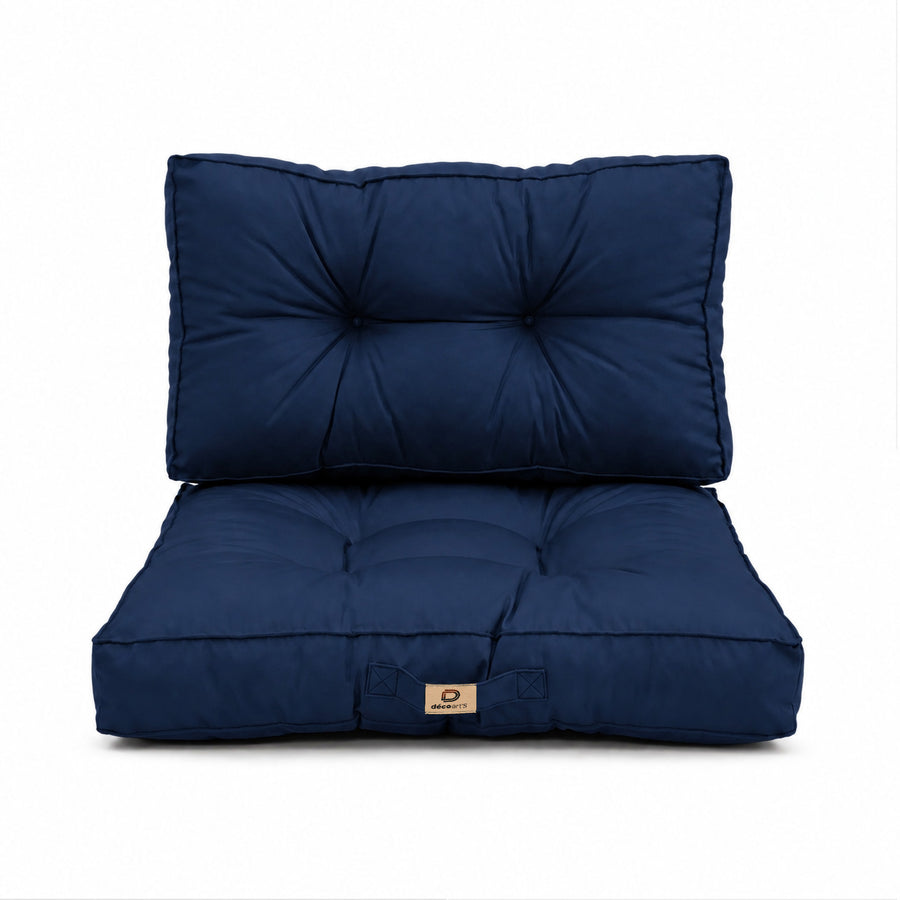 Conjunto de Almofadas Acolchoadas 50x50 Azul Petróleo, certificado OEKO-TEX