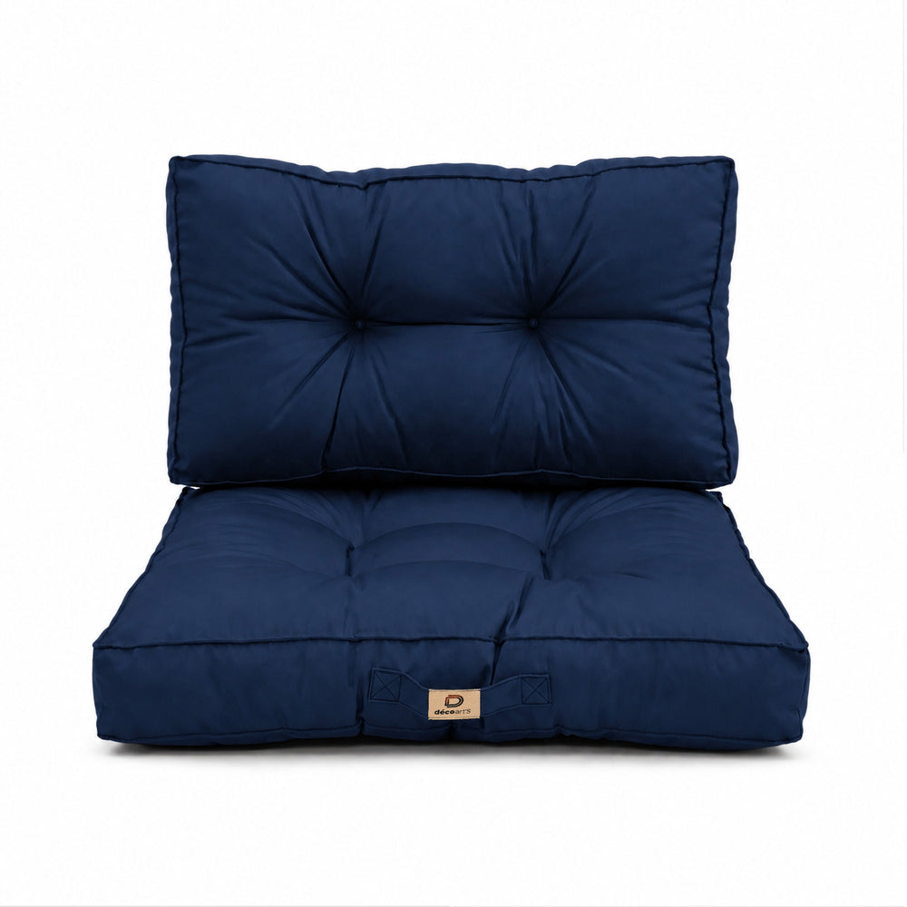 Ensemble Coussins Capitonnés 60x60 Bleu Pétrole, certifié OEKO-TEX