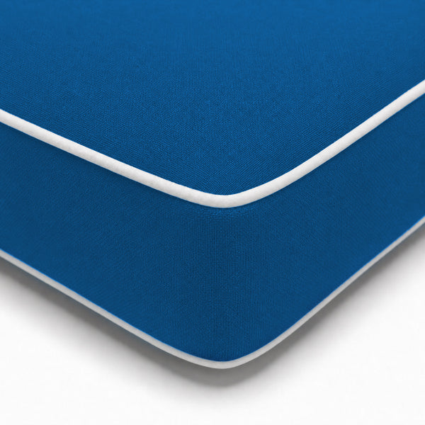 Matelas Transat Premium 190x60 Bleu Royal - Épais 10cm & Têtière (Déhoussable)