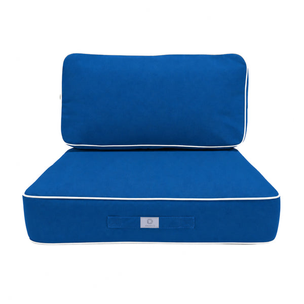 Ensemble Coussins Premium 50x50 Bleu Royal - Épais 12cm & Finition Passepoil