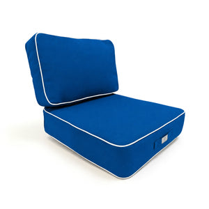 Ensemble Coussins Premium 60x60 Bleu Royal - Épais 12cm & Finition Passepoil