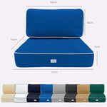 Ensemble Coussins Premium 50x50 Bleu Royal - Épais 12cm & Finition Passepoil