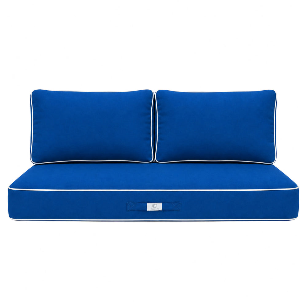 Premium-Kissen-Set 100x50 Königsblau, abnehmbarer Bezug