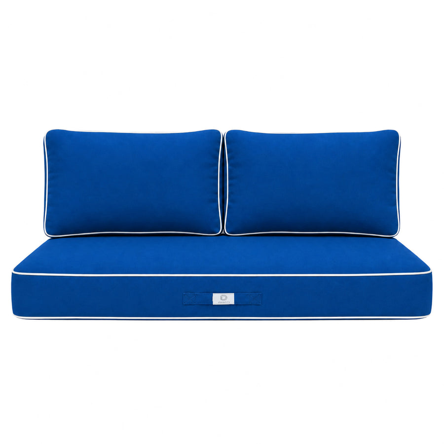 Premium Cushion Set 100x50 Royal Blue, removable cover