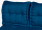 Coussin dossier pour palette capitonné en Polyester Bleu petrole 60x40x15cm - Deco-arts.fr