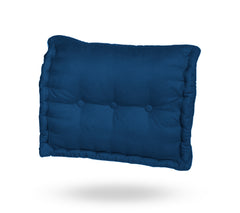 Pallet back cushion padded in Petrol Blue Polyester 60x40x15cm