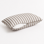 Lot de 2 Coussins d'Appoint Jardin 60x35 cm Rayure Beige - Premium 270g Déhoussable