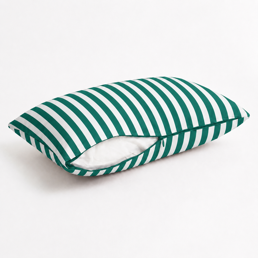 Set of 2 Garden Scatter Cushions 60x35 cm Green Stripe – photo 3