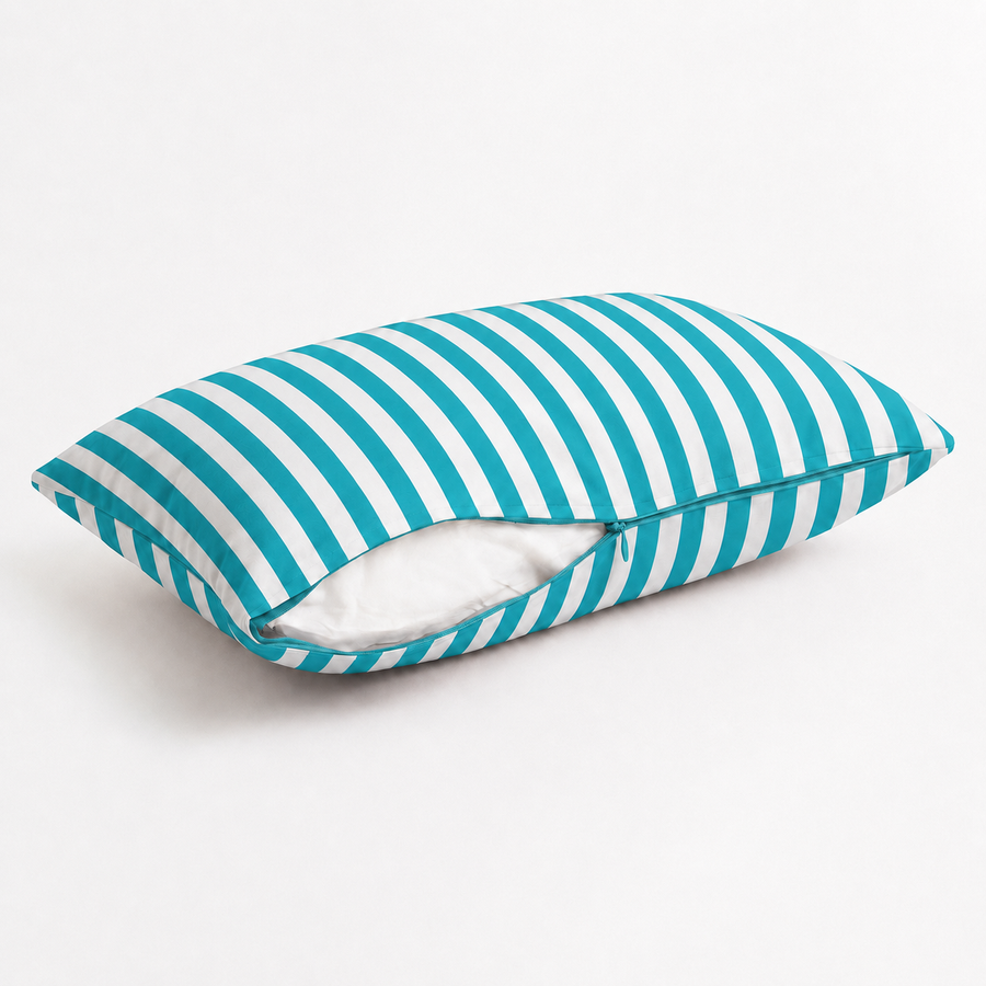 Set of 2 Garden Scatter Cushions 60x35 cm Turquoise Stripe – photo 3