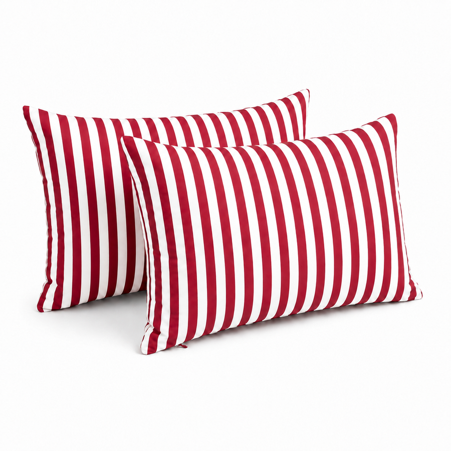 Set of 2 Garden Scatter Cushions 60x35 cm Red Stripe – photo 2