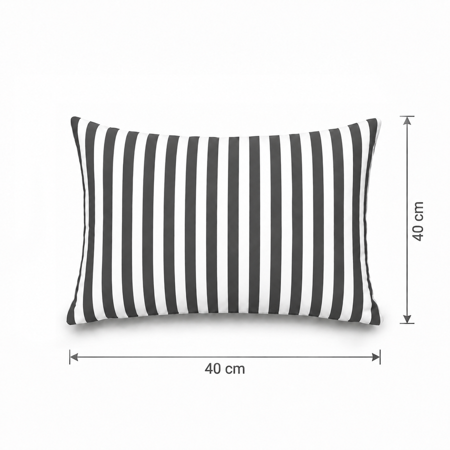 Set of 2 Garden Scatter Cushions 60x35 cm Dark Grey Stripe – photo 5
