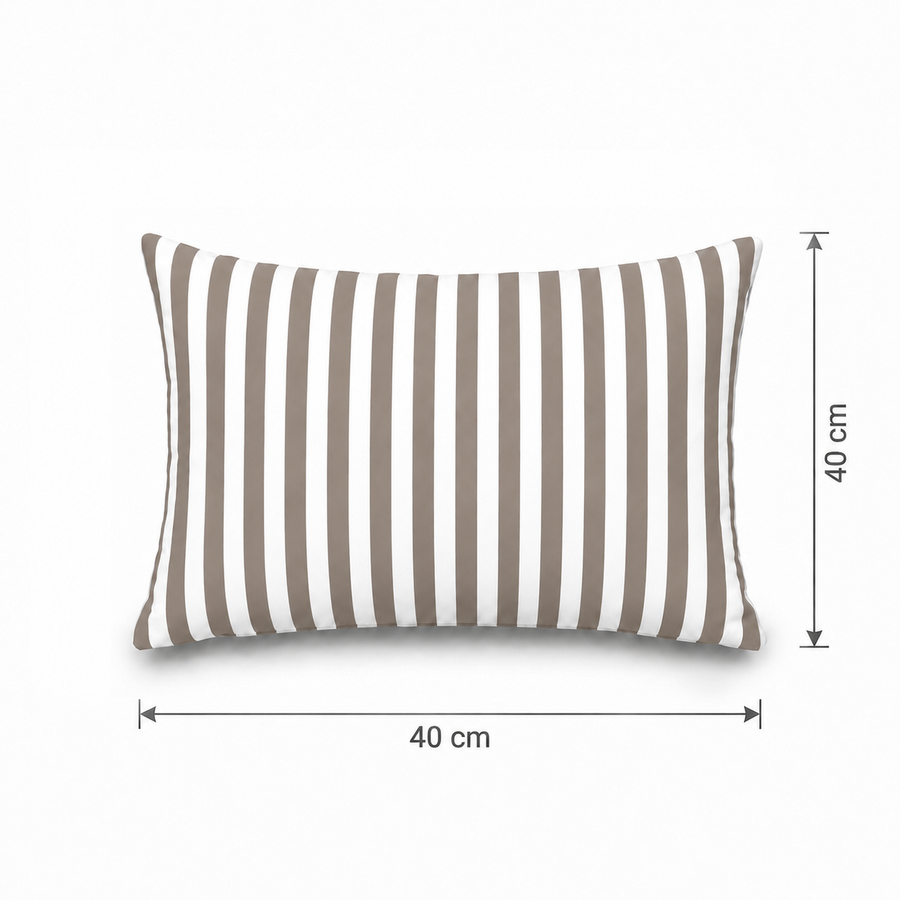 Set of 2 Garden Scatter Cushions 60x35 cm Beige Stripe – photo 5