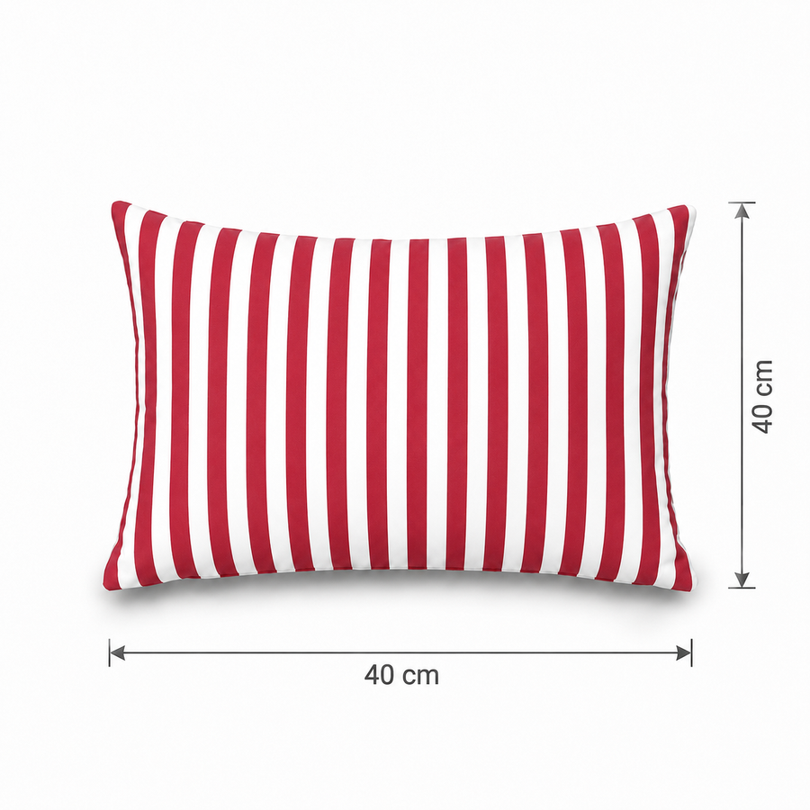 Set of 2 Garden Scatter Cushions 60x35 cm Red Stripe – photo 5