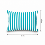 Lot de 2 Coussins d'Appoint Jardin 60x35 cm Rayure Turquoise - Premium 270g Déhoussable