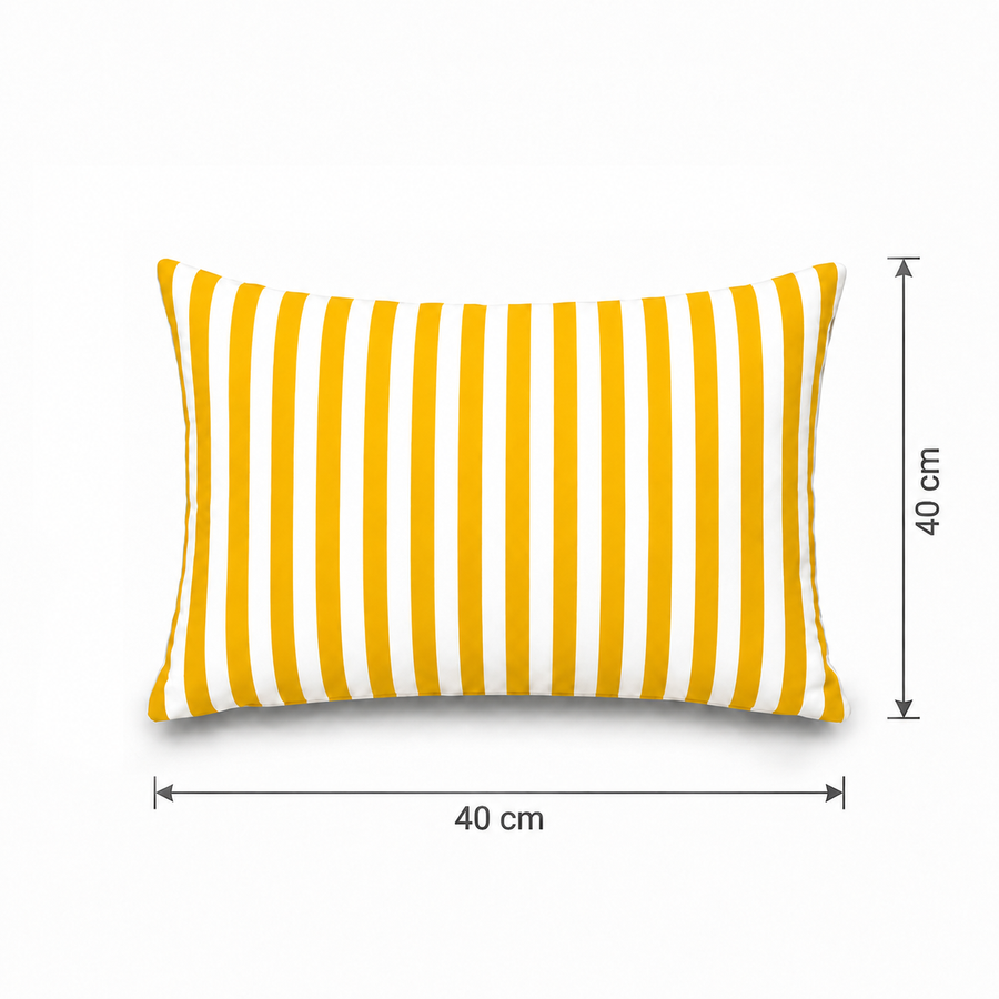 Set of 2 Garden Scatter Cushions 60x35 cm Yellow Stripe – photo 5