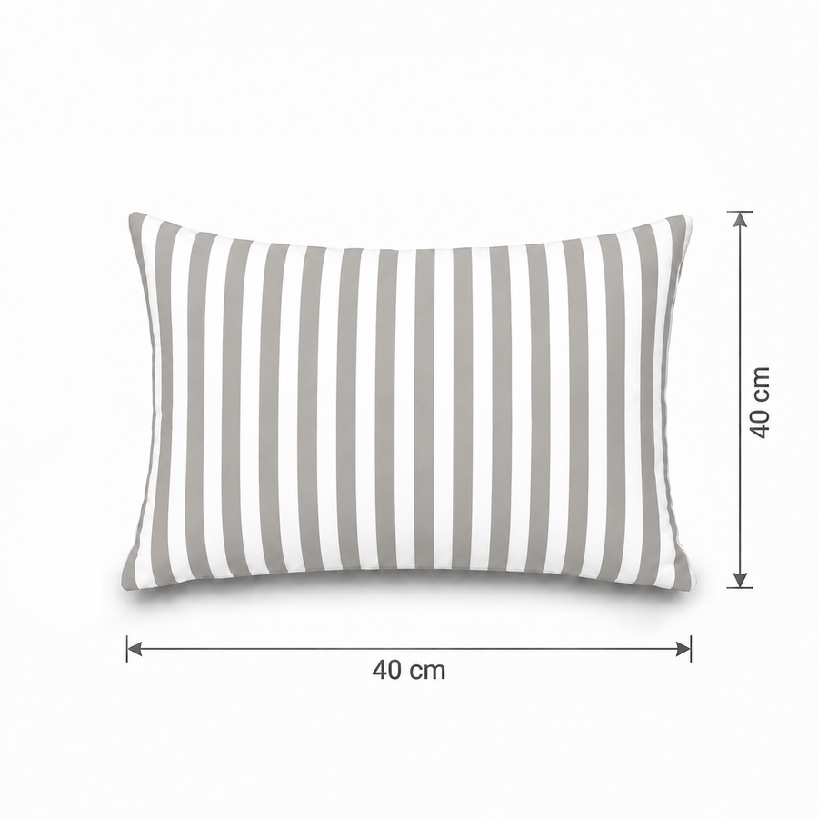 Set of 2 Garden Scatter Cushions 60x35 cm Light Grey Stripe – photo 5