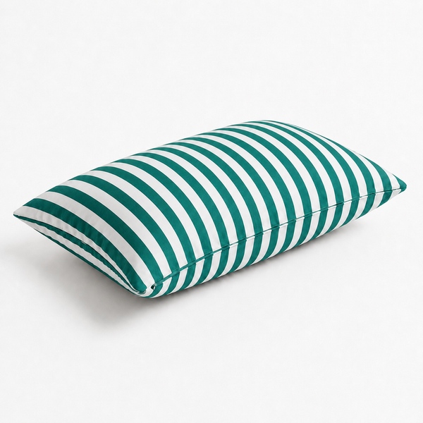Lot de 2 Coussins d'Appoint Jardin 60x35 cm Rayure Vert - Premium 270g Déhoussable