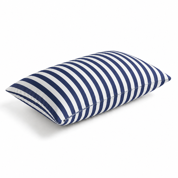 Lot de 2 Coussins d'Appoint Jardin 60x35 cm Rayure Bleu Marine - Premium 270g Déhoussable