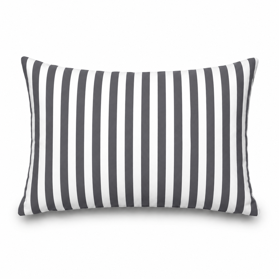 Set of 2 Garden Scatter Cushions 60x35 cm Dark Grey Stripe – photo 6