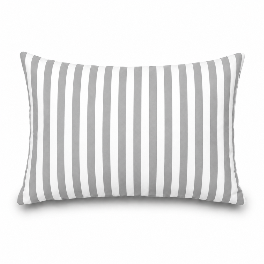 Set of 2 Garden Scatter Cushions 60x35 cm Light Grey Stripe – photo 7