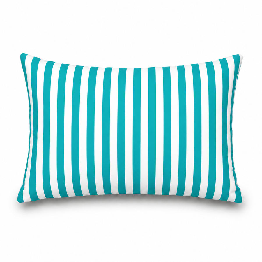 Set of 2 Garden Scatter Cushions 60x35 cm Turquoise Stripe – photo 7