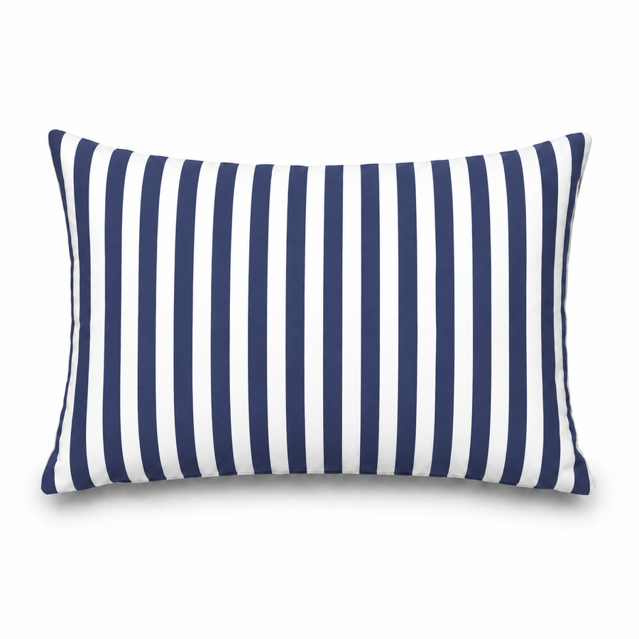 Set of 2 Garden Scatter Cushions 60x35 cm Navy Blue Stripe – photo 6