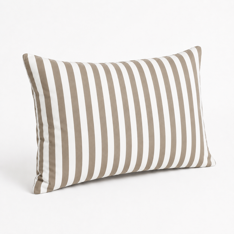 Set of 2 Garden Scatter Cushions 60x35 cm Beige Stripe – photo 7