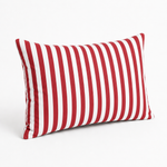 Lot de 2 Coussins d'Appoint Jardin 60x35 cm Rayure Rouge - Premium 270g Déhoussable