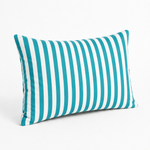 Lot de 2 Coussins d'Appoint Jardin 60x35 cm Rayure Turquoise - Premium 270g Déhoussable