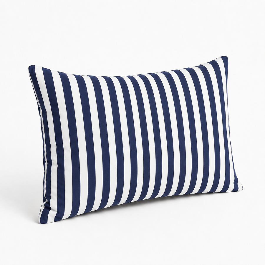 Set of 2 Garden Scatter Cushions 60x35 cm Navy Blue Stripe – photo 7
