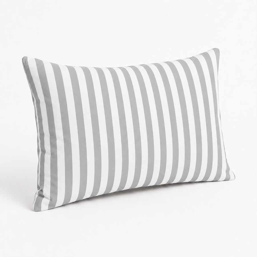 Set of 2 Garden Scatter Cushions 60x35 cm Light Grey Stripe – photo 6