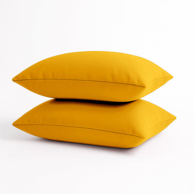 Coussin de décoration extérieur, déhoussable, lot de 2, 60x35cm - Jaune - Deco-arts.fr