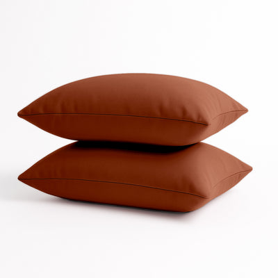Coussin de décoration extérieur, déhoussable, lot de 2, 60x35cm - Terracotta - Deco-arts.fr