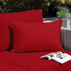 Lot de 2 Coussins d'Appoint 60x35 Rouge - Déco Jardin & Déhoussable