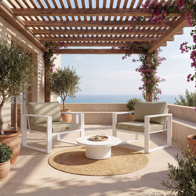 Ensemble Coussins Fauteuil 60x60 Beige - Effet Lin & Déhoussable (Assise + Dossier)