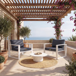 Sesselkissen-Set 50x50 Grau Chiné - Effet Lin & Abnehmbar (Sitzfläche + Rückenlehne)