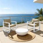 Ensemble de coussins pour fauteuils et canapés, beige, effet lin, déhoussables, 50x50 cm, pour assise et dossier.