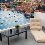 Coussin beige pour fauteuils et canapés, convertible 3 en 1 en fauteuil, lit 210x60 cm avec dossier réglable, Deco-arts.fr