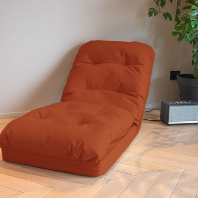 Coussin pour fauteuils et canapés en terracotta, convertible en lit 210x60 avec dossier réglable, pour fauteuil de sol Deco-arts.fr