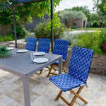 Lot de 4 Coussins pour chaises 95 x 40 cm motif Nautique Bleu - Deco-arts.fr