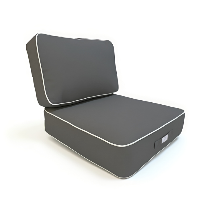 Coussins pour salon de jardin premium déhoussable 60x60cm - Gris foncé - Déco Arts