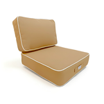 Ensemble de coussins pour fauteuils et canapés Deco-arts.fr, 50x50 cm, moka, épais 12 cm avec finition passepoil.