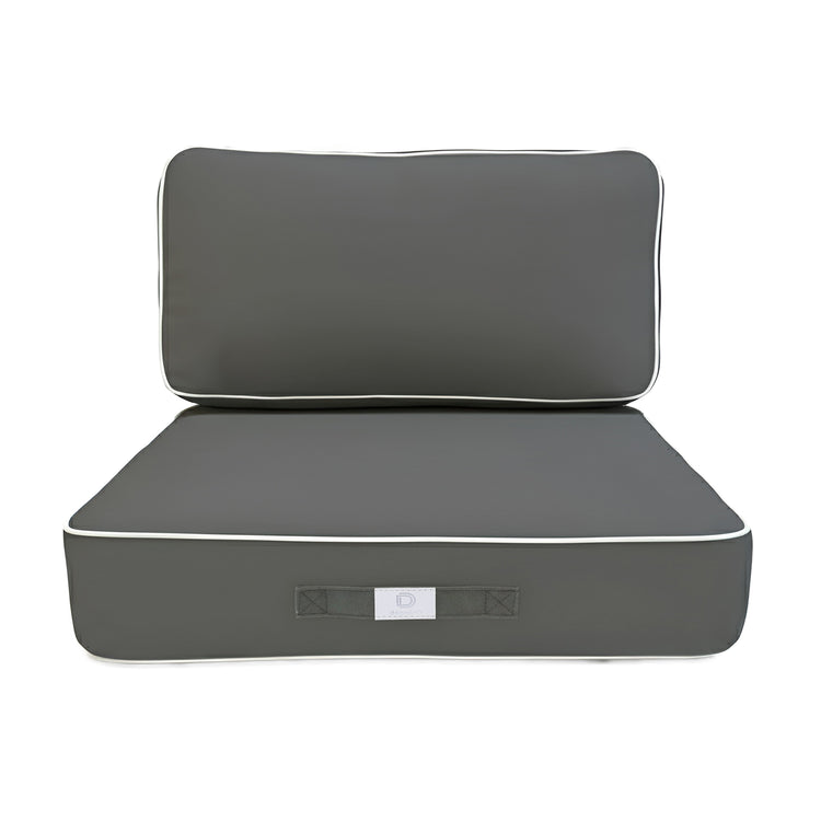 Coussins pour salon de jardin premium déhoussable 60x60cm - Gris foncé - Déco Arts