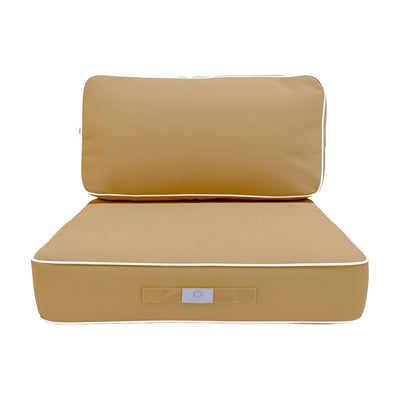 Coussins pour fauteuils et canapés Deco-arts.fr, ensemble premium 60x60 cm, couleur moka, épais 12 cm avec passepoil.