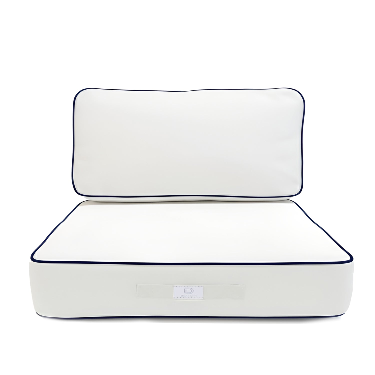 Coussins pour salon de jardin premium déhoussable 60x60cm - Blanc - Déco Arts