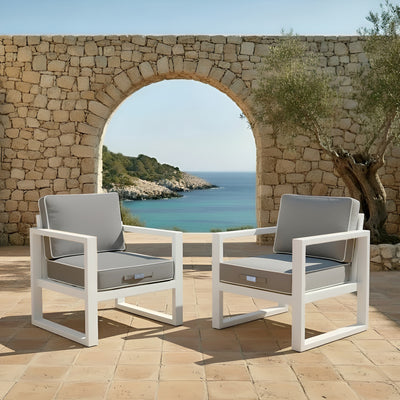 Coussins pour salon de jardin premium déhoussable 50x50cm - Gris clair - Déco Arts