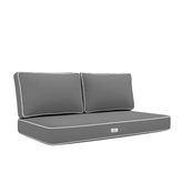 Coussins pour salon de jardin premium déhoussable 100x50cm - Gris foncé - Déco Arts