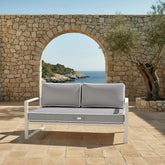 Coussins pour salon de jardin déhoussable premium 120x60cm - Gris clair - Déco Arts