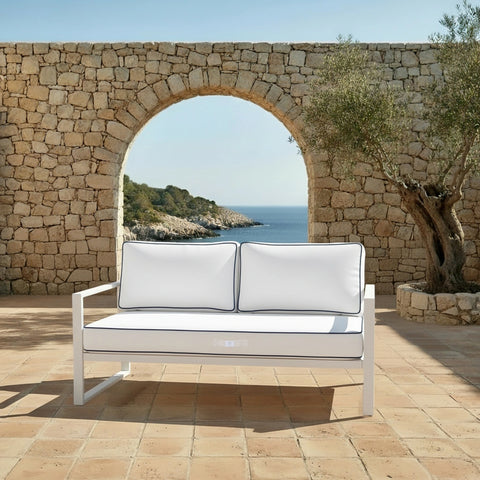 Coussins pour salon de jardin premium déhoussable 100x50cm - Blanc