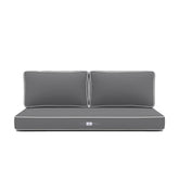 Coussins pour salon de jardin déhoussable premium 120x60cm - Gris foncé - Déco Arts